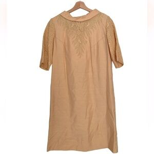 VINTAGE 1960s RENMOR YELLOW DRESS SIZE 12 1/2